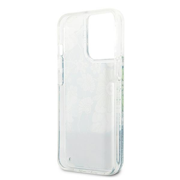 Etui GUESS Apple iPhone 13 Pro Max Flower Liquid Glitter Zielony Hardcase