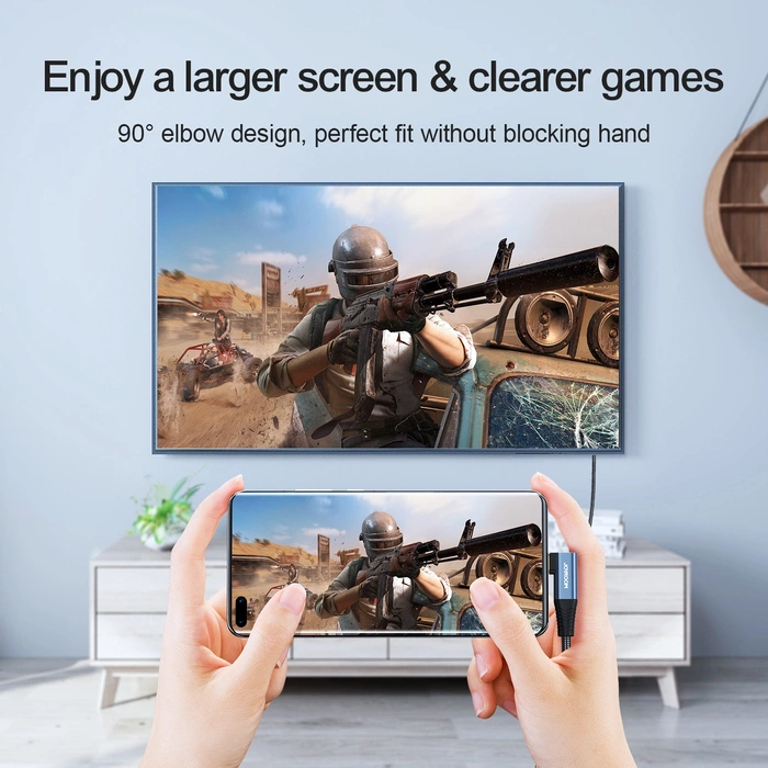 Kabel USB-C - HDMI Joyroom SY-20C1 kątowy 4K 60Hz 2m – szary