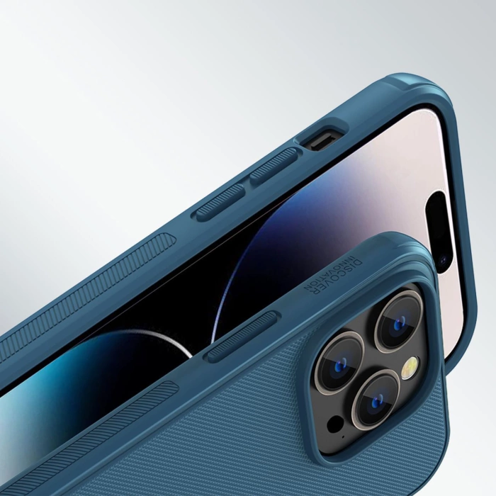 Etui Nillkin Super Frosted Shield Pro Magnetic Case etui iPhone 14 Pro Max z MagSafe magnetyczne niebieski