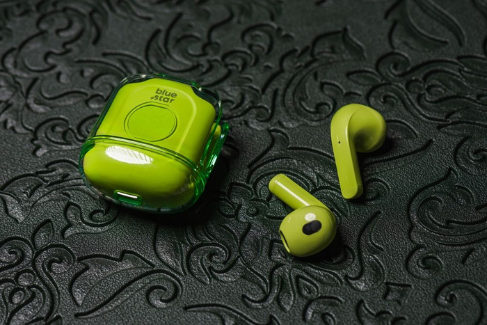 Słuchawki bezprzewodowe douszne Blue Star Transparency Fi22 TWS zielone 