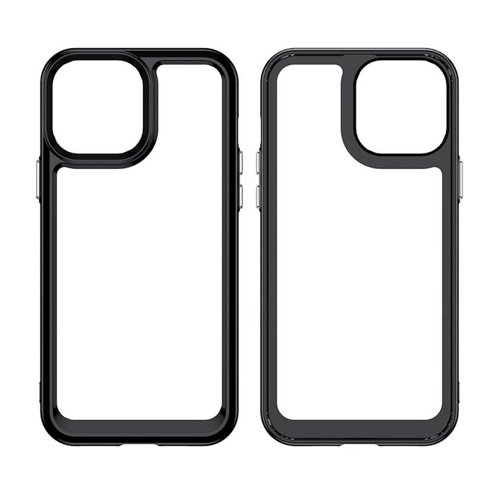 Outer Space Case etui do iPhone 12 Pro Max sztywny pokrowiec z żelową ramką czerwony