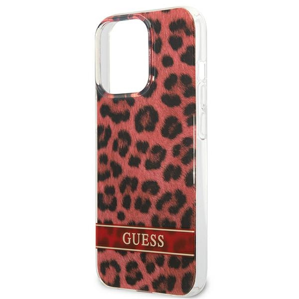 Etui GUESS Apple iPhone 13 13 Pro Leopard Czerwony Hardcase