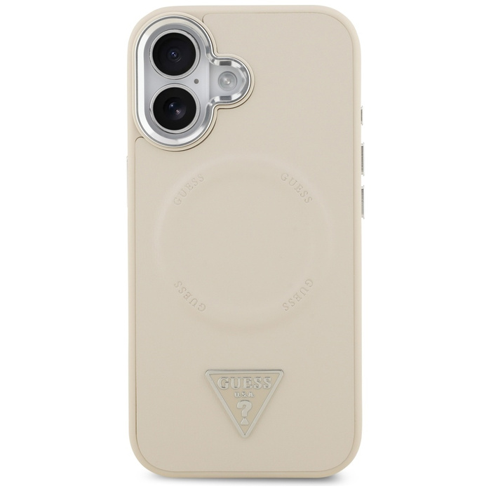 Etui Guess Triangle Logo MagSafe do      iPhone 17 beżowy
