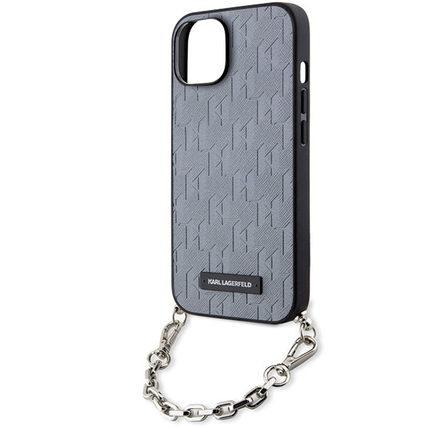 Etui Karl Lagerfeld KLHCP14SSACKLHPG iPhone 14 6.1" srebrny/silver hardcase Saffiano Monogram Chain Case