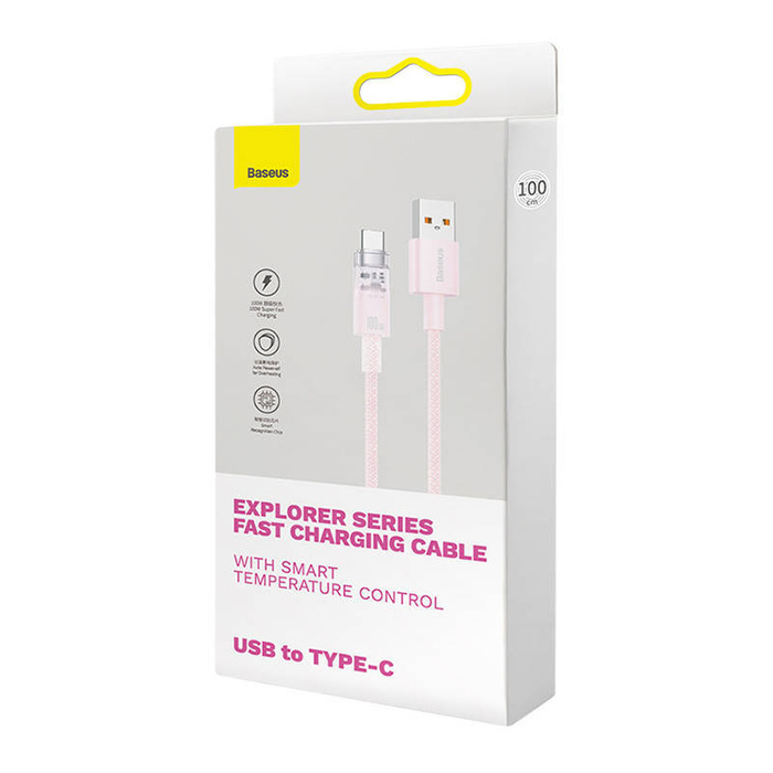 Kabel szybkiego ładowania Baseus USB do USB-C 6A,1m (Różowy)