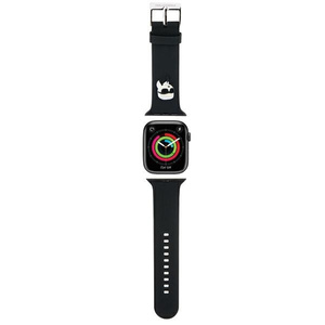 Karl Lagerfeld Pasek KLAWMSLKNK Apple Watch 38/40/41mm czarny/black strap 3D Rubber Karl Head 