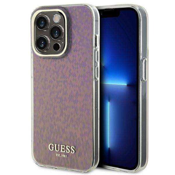Etui Guess GUHCP15LHDECMP iPhone 15 Pro 6.1" różowy/pink hardcase IML Faceted Mirror Disco Iridescent Case