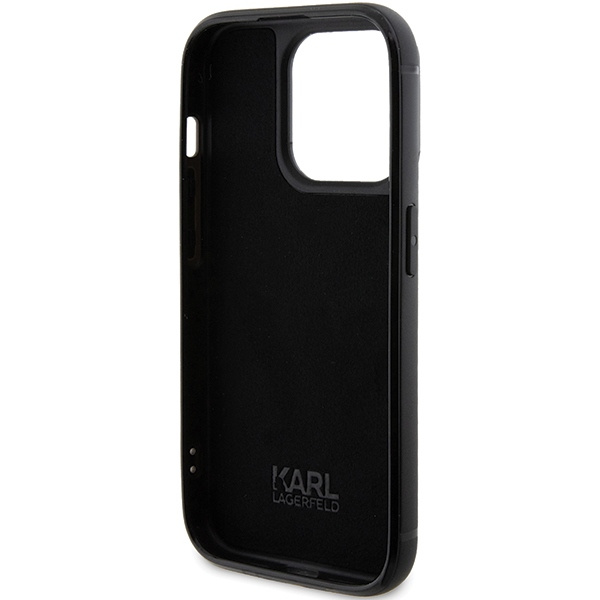 Etui Karl Lagerfeld KLHCP15LHDSPLK iPhone 15 Pro 6.1" czarny/black hardcase Rhinestone Logo Metal Plate