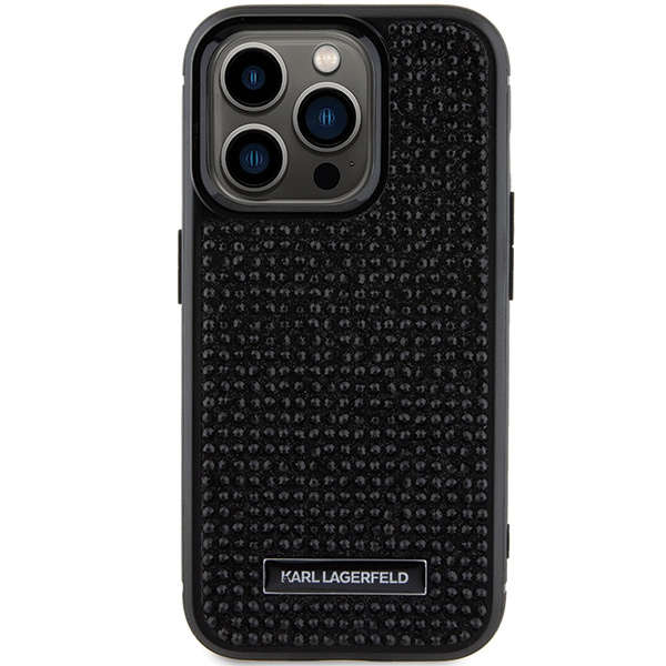 Etui Karl Lagerfeld KLHCP15XHDSPLK iPhone 15 Pro Max 6.7" czarny/black hardcase Rhinestone Logo Metal Plate