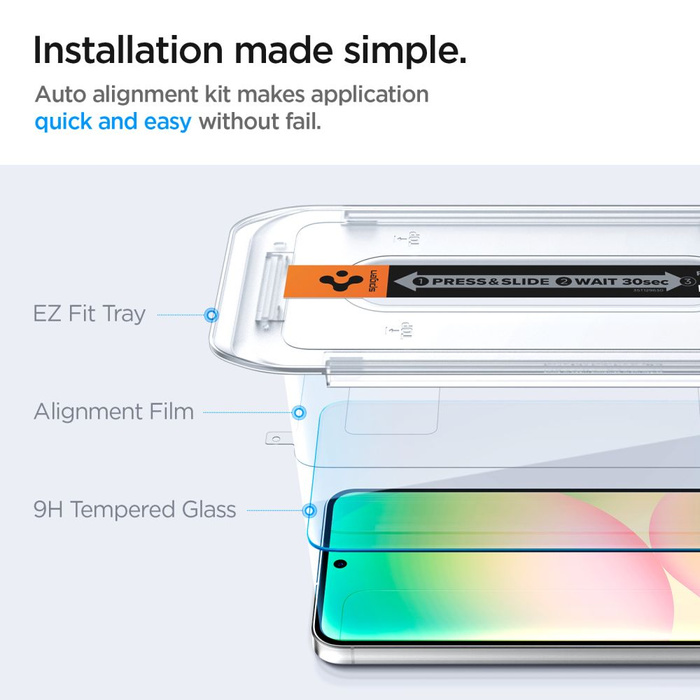SZKŁO HARTOWANE SPIGEN GLAS.TR ”EZ FIT” 2-PACK GALAXY A56 / S24 FE CLEAR