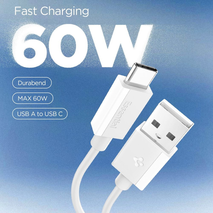 KABEL USB-C SPIGEN EB6010AC ESSENTIAL 60W 100CM BIAŁY