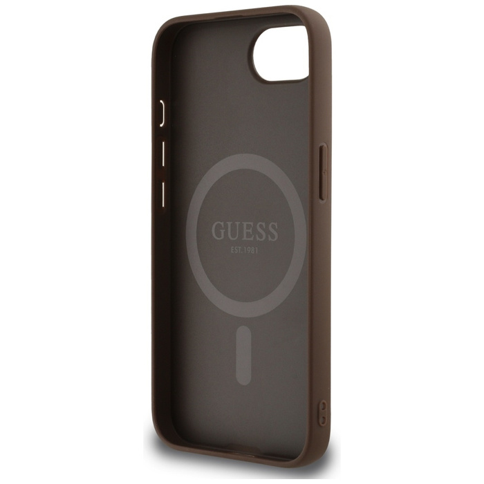 Etui Guess 4G Circle Classic Logo        MagSafe do iPhone 16e brązowy