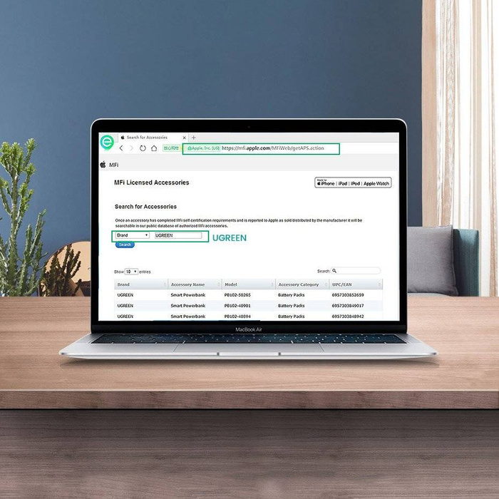 Ugreen MFI kątowy kabel przewód z bocznym wtykiem USB Typ C - Lightning Power Delivery 3 A 1 m szary (60763 US305)