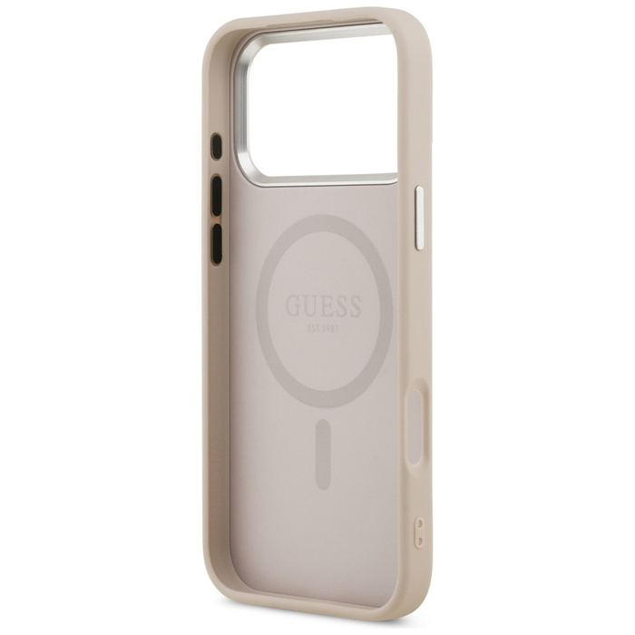 Etui Guess Triangle Logo MagSafe do      iPhone 17 Pro różowy