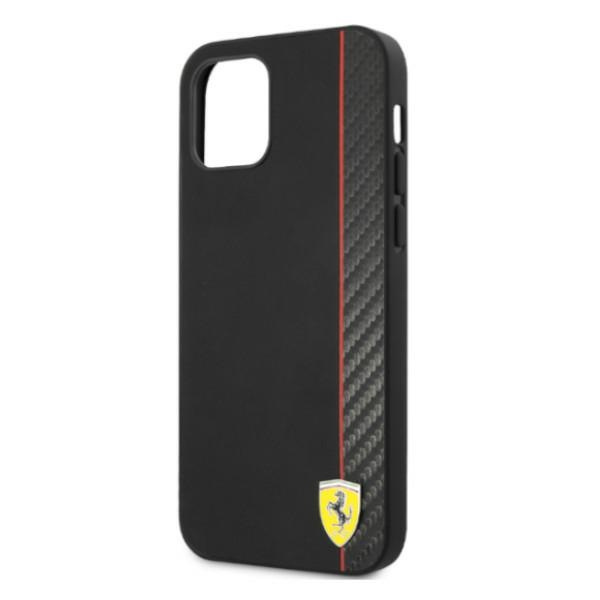 Etui FERRARI Apple iPhone 12 Pro Max On Track Carbon Stripe Czarny Hardcase
