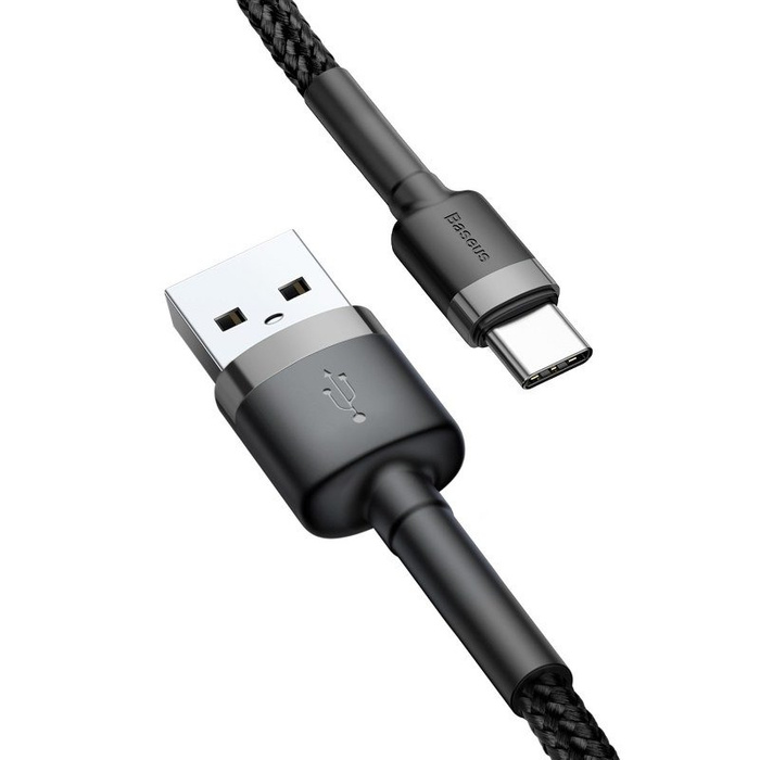 Kabel USB-C BASEUS Cafule QC 3.0 2A 2m szaro-czarny