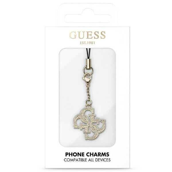 Guess zawieszka GUCPM4GID Phone Strap 4G Glitter Charm