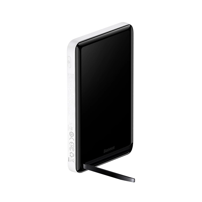 Baseus Magnetic Bracket powerbank z bezprzewodowym ładowaniem MagSafe 10000mAh 20W Overseas Edition biały (PPCX000202) z Kablem USB-C 0,5m