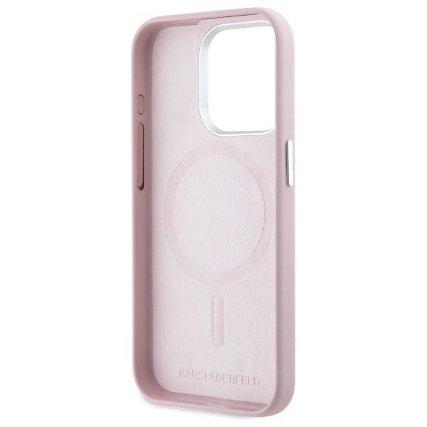 Karl Lagerfeld KLHMP15XPGMSRPP iPhone 15  Pro Max 6.7" różowy/pink hardcase FW Metal Plate MagSafe