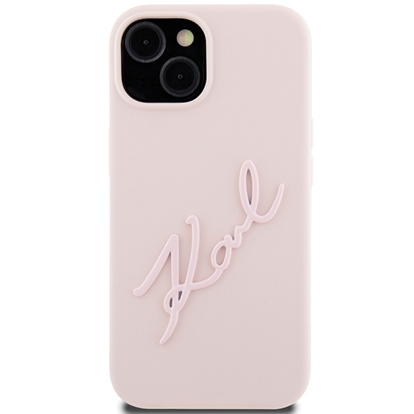 Etui Karl Lagerfeld KLHCP15SSKSBMCP iPhone 15 6.1" różowy/pink hardcase Silicone Karl Script Case