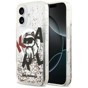 Etui Karl Lagerfeld Liquid Glitter       Choupette Logo MagSafe do iPhone 17 przezroczysty