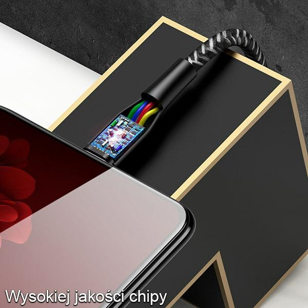 USAMS Kabel pleciony U41 MicroUSB/USB Fast Charge 2m czerwony/red SJ396USB02 (US-SJ396)