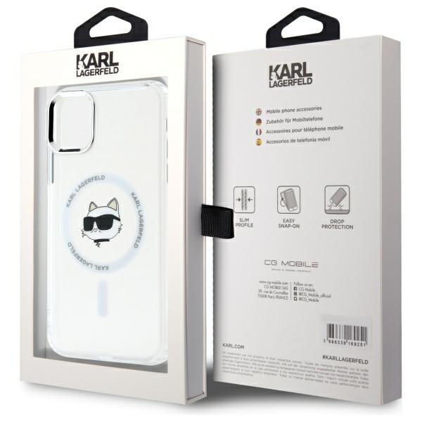 Karl Lagerfeld KLHMN61HLSCHH iPhone 11    / Xr 6.1" biały/white hardcase IML Metal Choupette Head MagSafe