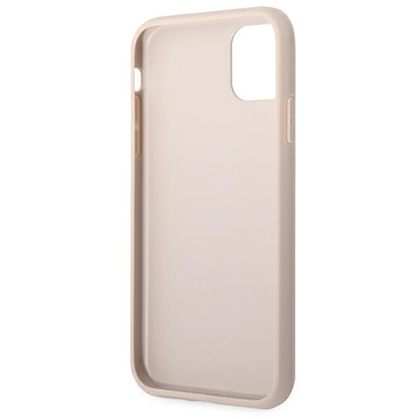 Etui GUESS Apple iPhone 11 4G Metal Gold Logo Różowy Hardcase