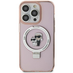 Etui Karl Lagerfeld KLHMP15MHMRSKCP iPhone 15 Plus 6.7" różowy/pink hardcase Ring Stand Karl&Choupettte MagSafe Case