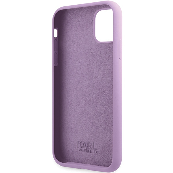 Etui Karl Lagerfeld KLHCN61SKSVGU iPhone 11  6.1" purpurowy/purple hardcase Silicone Signature Case