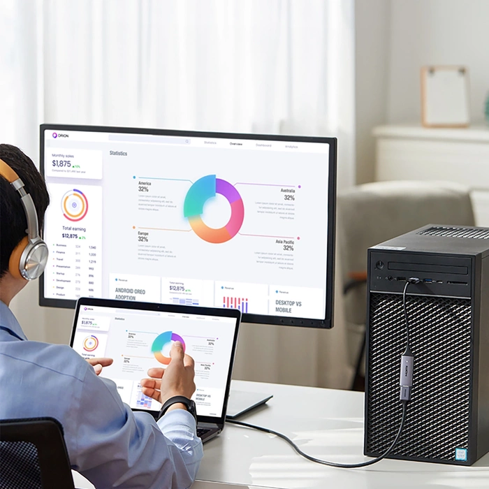 Karta przechwytywania obrazu / Grabber HDMI Ugreen CM489, 4K 60Hz, USB + USB-C