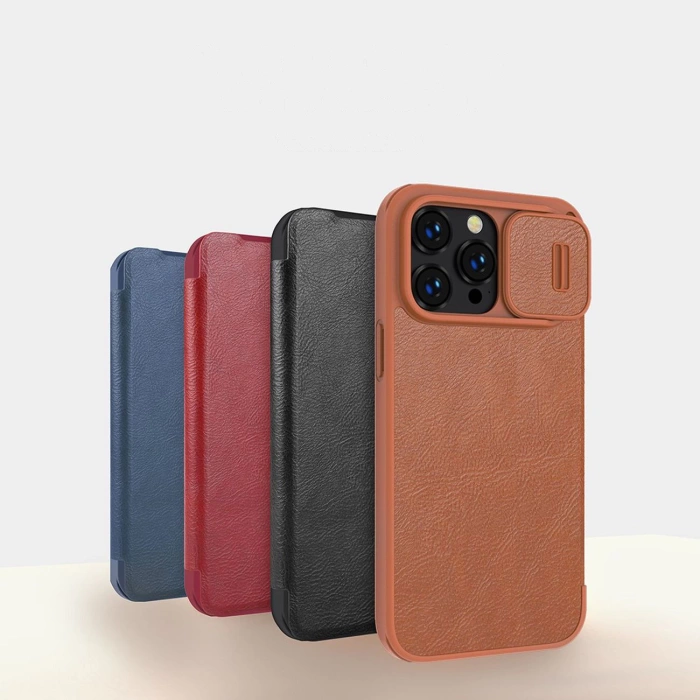 Etui skórzane Nillkin Qin Pro Leather Case do iPhone 14 Pro (czarne)