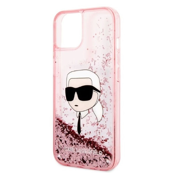 Etui KARL LAGERFELD Apple iPhone 14 Plus Glitter Karl Head Różowy Hardcase
