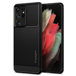 Etui SPIGEN Rugged Armor Galaxy S21 Ultra Matte Black Czarne Case