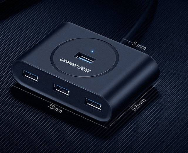 Ugreen rozdzielacz HUB 4x USB 3.2 Gen 1 (kabel 1 m) czarny (CR113 20291)