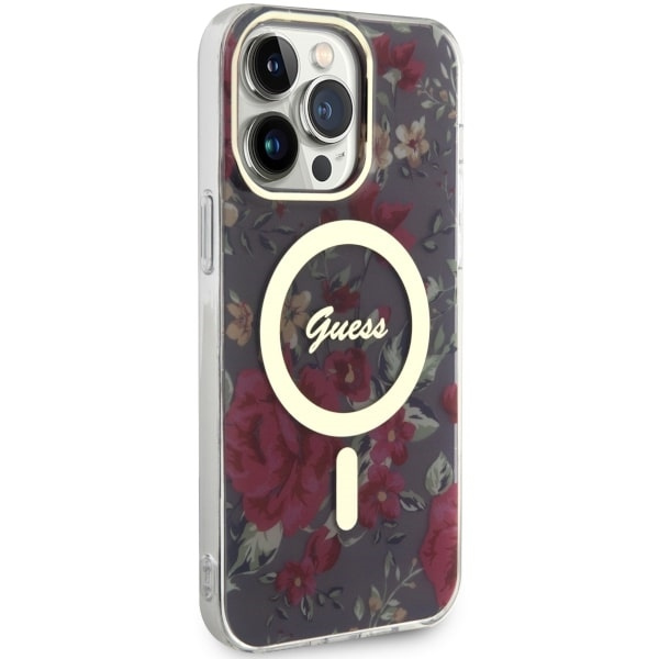 Etui Guess GUHMP14XHCFWSA iPhone 14 Pro Max 6.7" zielony/khaki hardcase Flower MagSafe Case