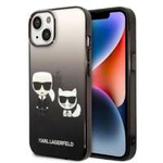 Etui KARL LAGERFELD Apple iPhone 14 Gradient Ikonik Karl & Choupette Czarny Hardcase