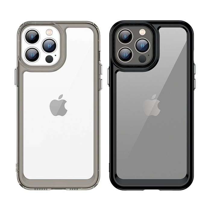 Outer Space Case etui do iPhone 12 Pro Max sztywny pokrowiec z żelową ramką czerwony