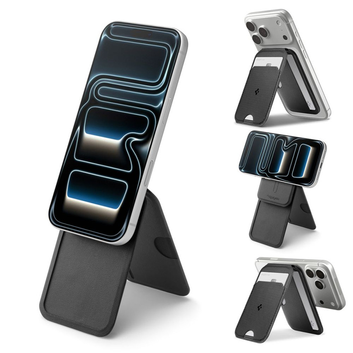 PORTFEL MAGSAFE SPIGEN S314-2 SLIM FOLD UNIWERSALNY CARD HOLDER CZARNY