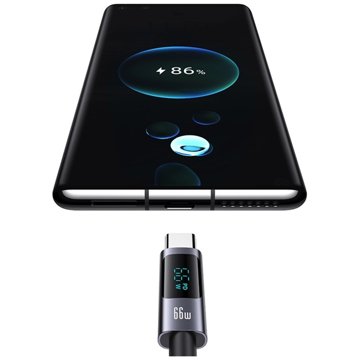 Kabel USAMS Sufeng Series 66W 6A Fast Charging USB-C do USB-A 1.2m US-SJ673 Matowy