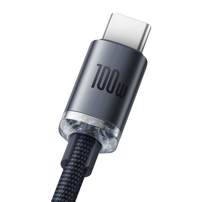 [PO ZWROCIE] Baseus Crystal Shine Series kabel przewód USB do szybkiego ładowania i transferu danych USB Typ A - USB Typ C 100W 1,2m czarny (CAJY000401)