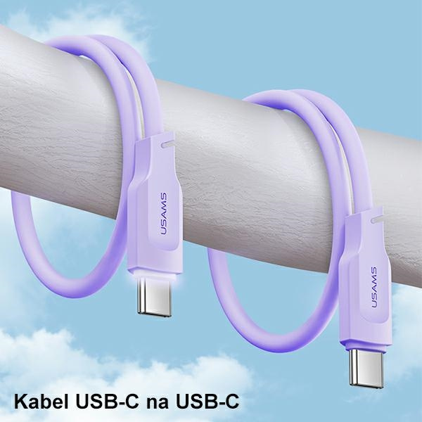 USAMS Kabel USB-C na USB-C PD Fast Charging 1,2m 100W Lithe Series zielony/green SJ567USB04 (US-SJ567)
