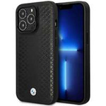 Etui BMW iPhone 14 Pro 6,1" czarny/black Leather Diamond Pattern MagSafe