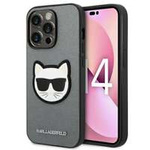 Etui KARL LAGERFELD Apple iPhone 14 Pro Saffiano Choupette Head Patch Srebrny Hardcase