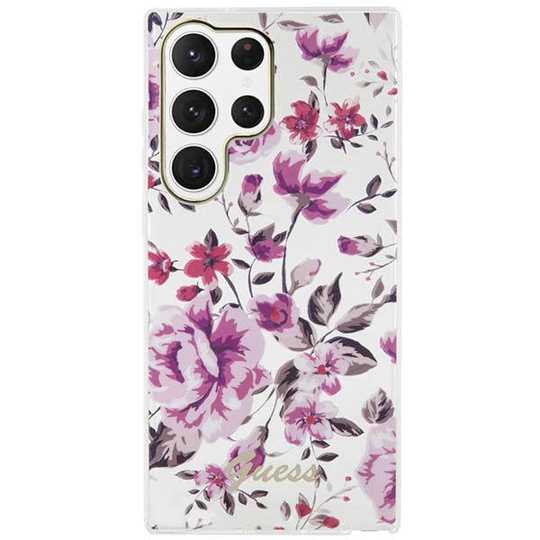 Etui Guess Guhcs23lhcfwst S23 Ultra S918 Biały/white Hardcase Flower Collection Case