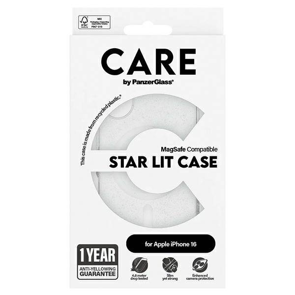 Etui CARE by PanzerGlass Flagship Star Lit Case iPhone 16 6,1" biały/white MagSafe 1341