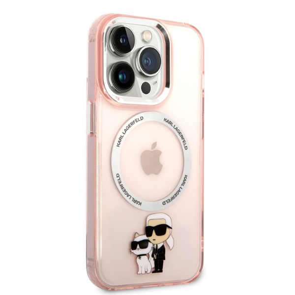 Etui KARL LAGERFELD Apple iPhone 14 Pro IML NFT Karl&Choupette Magsafe Różowy Hardcase