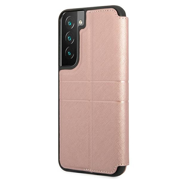 Etui GUESS Samsung Galaxy S22 Plus Book Saffiano Stripes Różowy Case