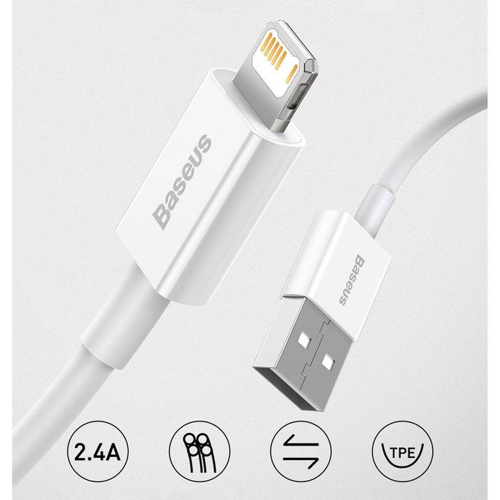 Baseus Superior kabel USB - Lightning 2,4A 1 m Niebieski (CALYS-A03)