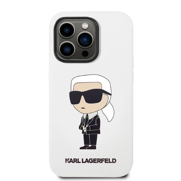 Etui KARL LAGERFELD Apple iPhone 14 Pro Max Silicone Ikonik Biały Hardcase
